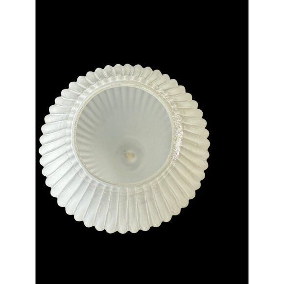 Vtg. Knobler Hand Blown Glass White Frosted Ribbed MCM Bud Textured Vase 4.25” - Picture 5 of 6